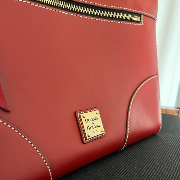 Dooney & Bourke Smooth Leather Deep Red Tote - Picture 6 of 14
